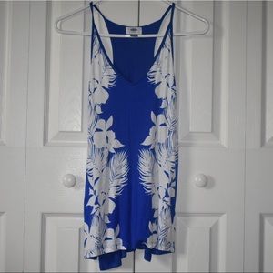 Old Navy Palm Printed Dark Blue Tank